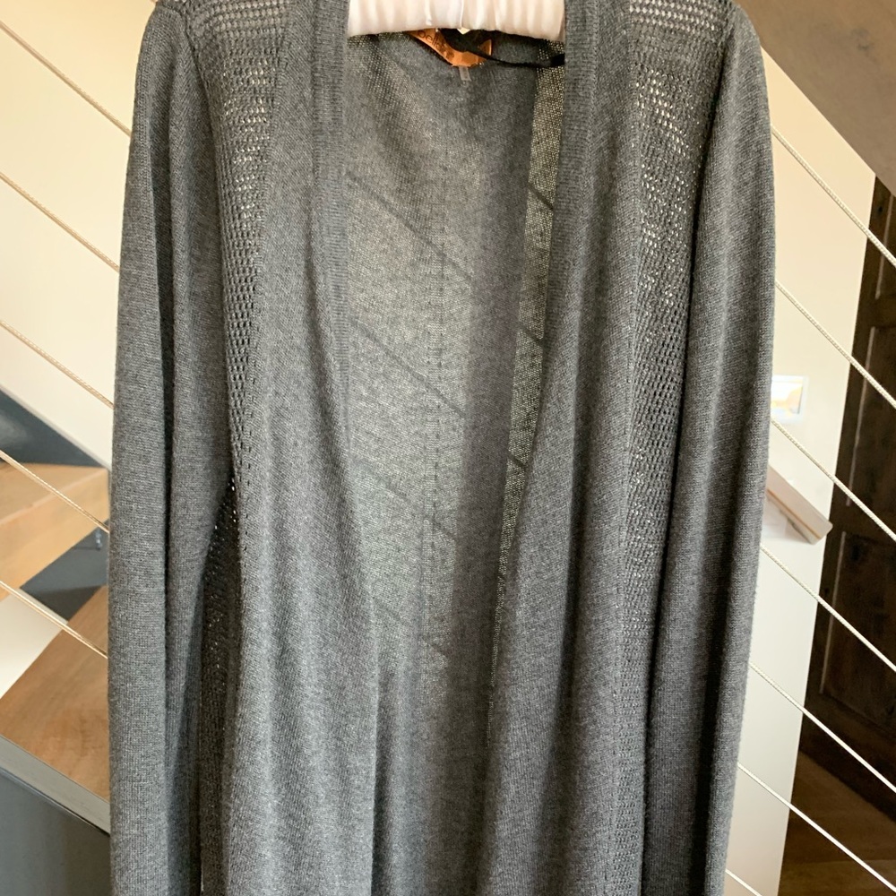 Belldini Long Sleeve Cardigan Sweater Charcoal Gray Small